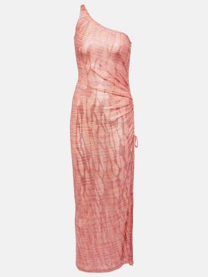 Жаккард длинное платье Missoni розовое