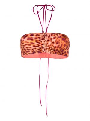 Компект бикини с принт с леопардов принт Stella Mccartney розово