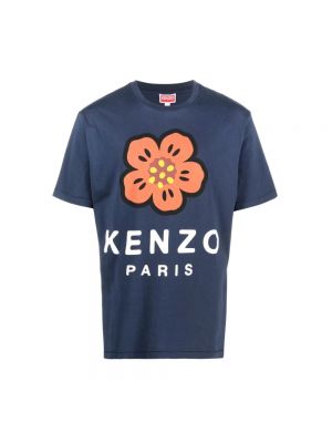 Koszulka w kwiatki Kenzo niebieska