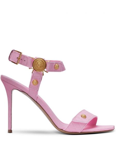 Leder riemchensandalen Balmain pink