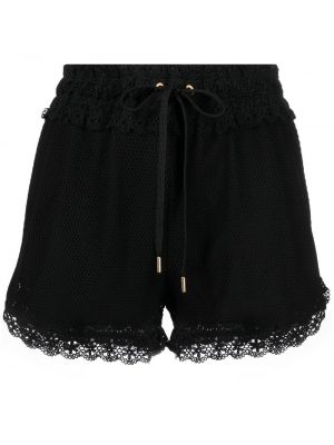 Shorts med mönster i blommigt i nät Pinko svart