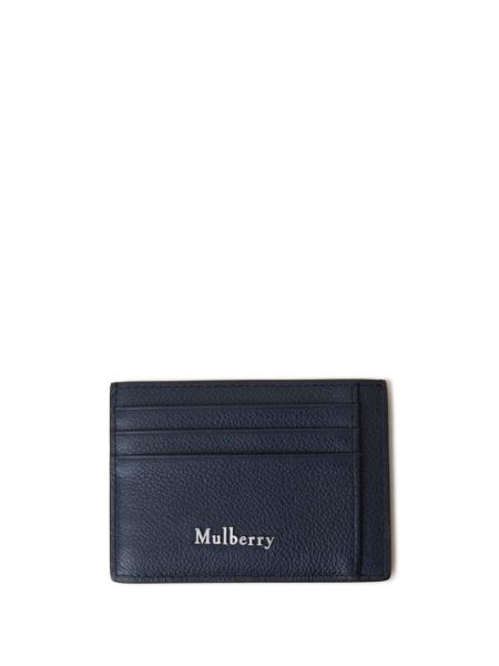 Кожено картодържател Mulberry синьо