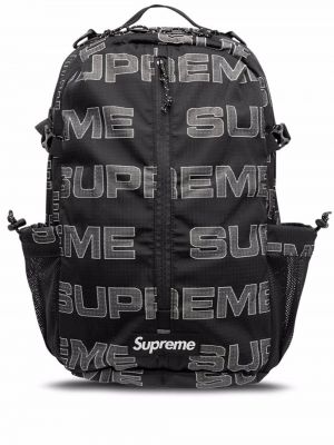 Černý batoh s potiskem Supreme
