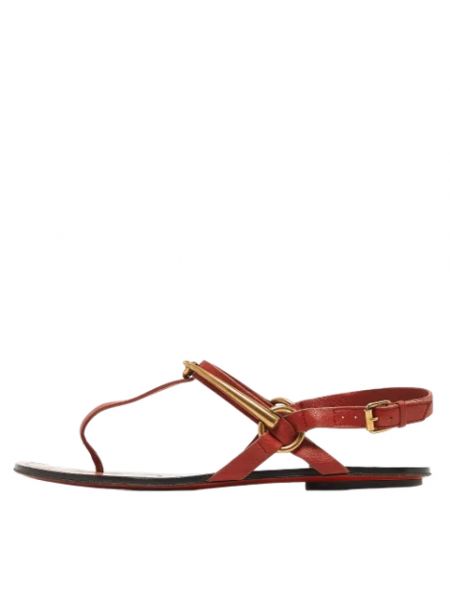 Sandały skórzane retro Gucci Vintage czerwone