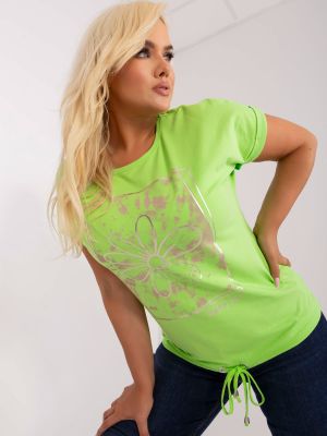 Блуза с надписи Fashionhunters зелено