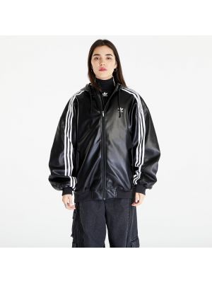 Kožená bunda z imitace kůže Adidas Originals černá