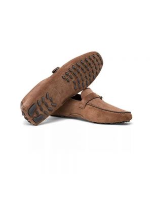 Loafers de ante con hebilla Santoni marrón