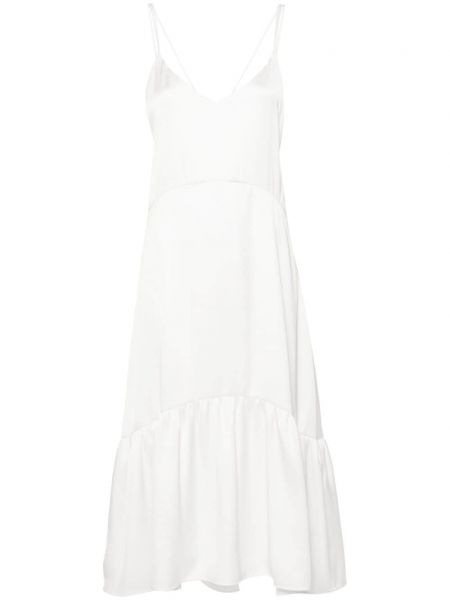 Σατέν μίντι φόρεμα Claudie Pierlot λευκό