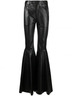 Pantaloni di pelle Saint Laurent nero