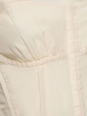 Bavlnený hodvábny top Ulla Johnson biela