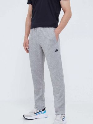 Меланжирани панталон с принт Adidas Performance сиво