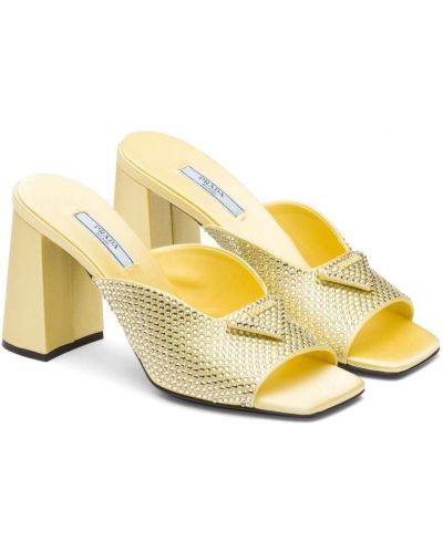 Chaussures de ville à imprimé en cristal Prada jaune