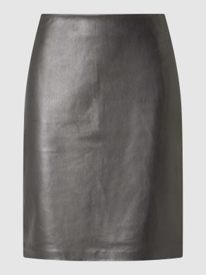 Spódnica ołówkowa skórzana Esprit Collection srebrna