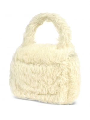 Shopper kabelka s kožíškem Chanel Pre-owned bílá