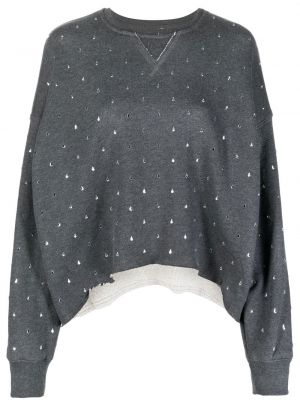 Пуловер с кристали N°21 сиво