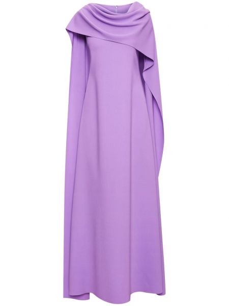 Večerna obleka z draperijo Oscar De La Renta vijolična