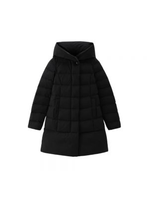 Pikowany płaszcz zimowy Woolrich czarny