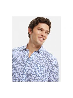 Camisa de lino con estampado Peninsula azul