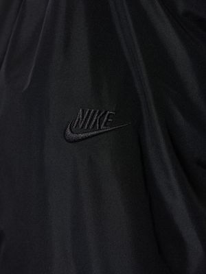 Пухено яке с качулка Nike черно