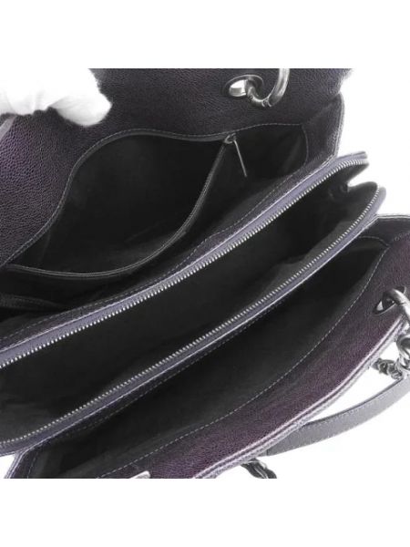 Bolsa de hombro de cuero retro Chanel Vintage violeta