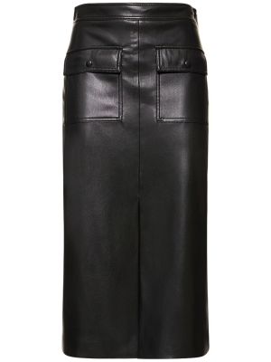 Černé kožená sukně z imitace kůže Msgm