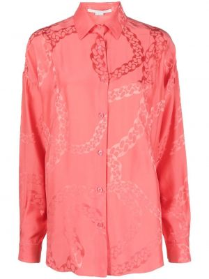 Košile s knoflíky s potiskem Stella Mccartney růžová