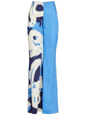 Hedvábné kalhoty Silvia Tcherassi modré