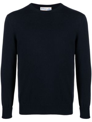 Kašmírový sveter s okrúhlym výstrihom Ballantyne modrá