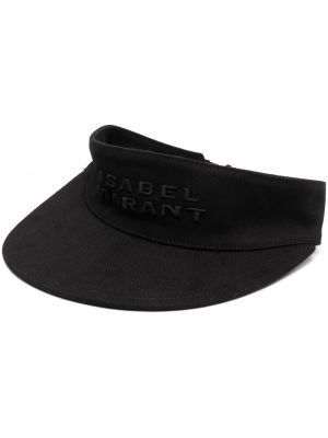 Памучна шапка бродирана Isabel Marant черно