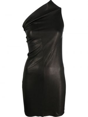 Usnjena koktejl obleka Rick Owens črna