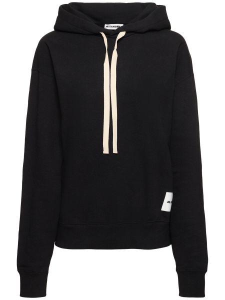 Hoodie i bomull Jil Sander svart