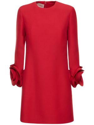 Mini vestido de lana de seda de crepé Valentino