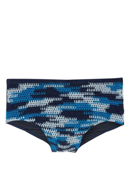 Spodní díl plavek s abstraktním vzorem Amir Slama modrý