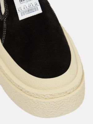 Sneakerși din piele de căprioară cu platformă slip-on Mm6 Maison Margiela negru