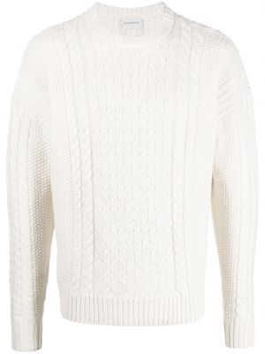 Chunky пуловер с кръгло деколте Drôle De Monsieur бяло