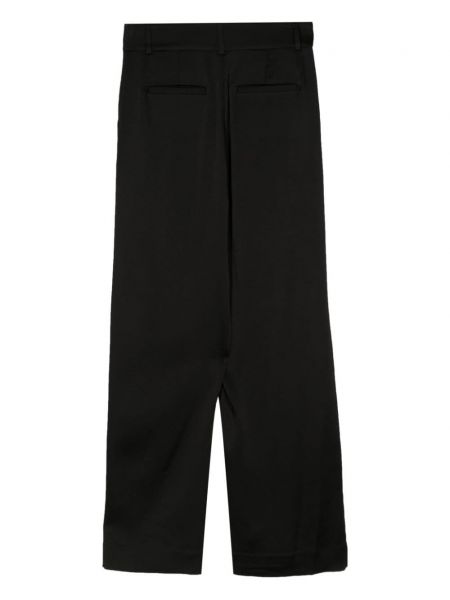 Saténové rovné kalhoty Simkhai černé