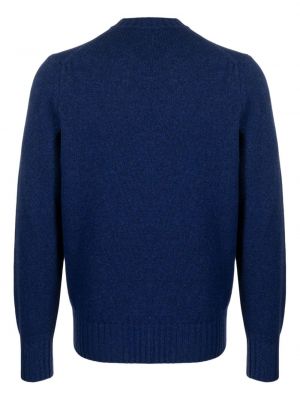 Sweter wełniany z okrągłym dekoltem Doppiaa niebieski