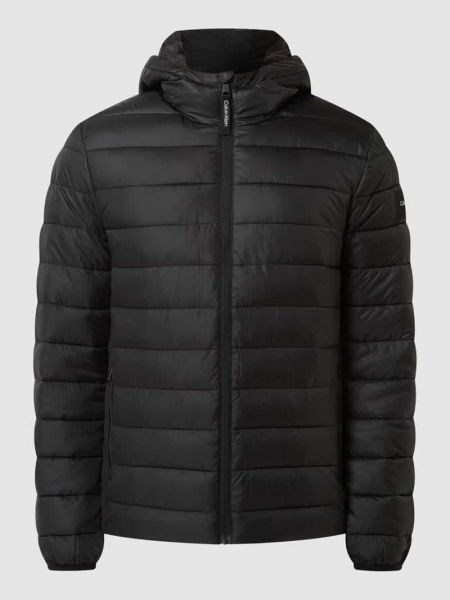 Czarna pikowana kurtka z kapturem Ck Calvin Klein