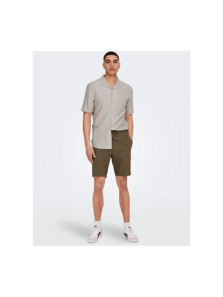 Leinen shorts Only & Sons grün