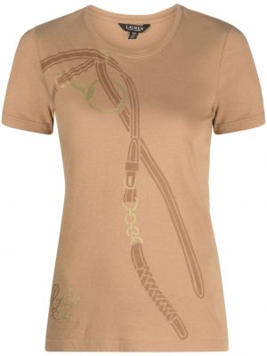 T-krekls ar apdruku Lauren Ralph Lauren brūns