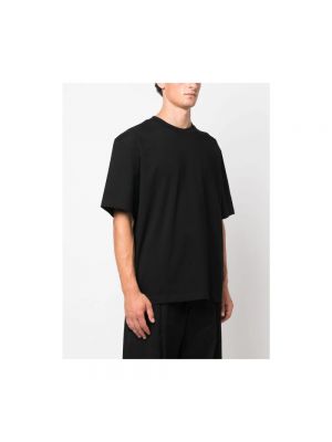 Camiseta de algodón de cuello redondo Studio Nicholson negro