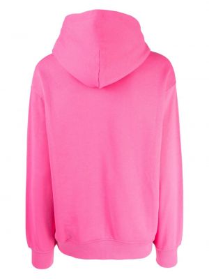 Bluza z kapturem bawełniana z nadrukiem :chocoolate różowa