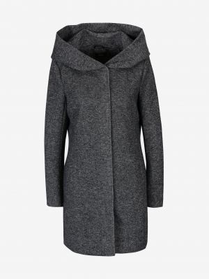 Kabát s kapucňou Only sivá