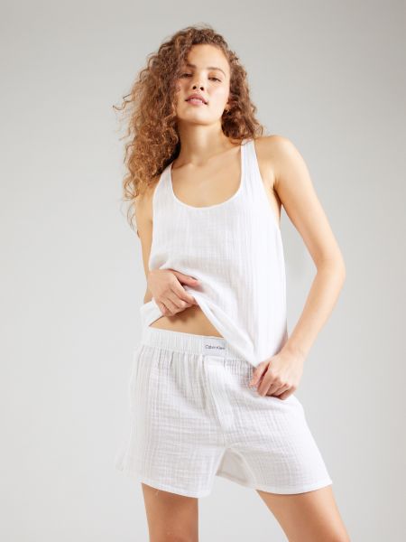 Pidžama bootcut Calvin Klein Underwear bijela