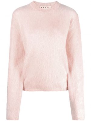 Пуловер с кръгло деколте от мохер Marni розово
