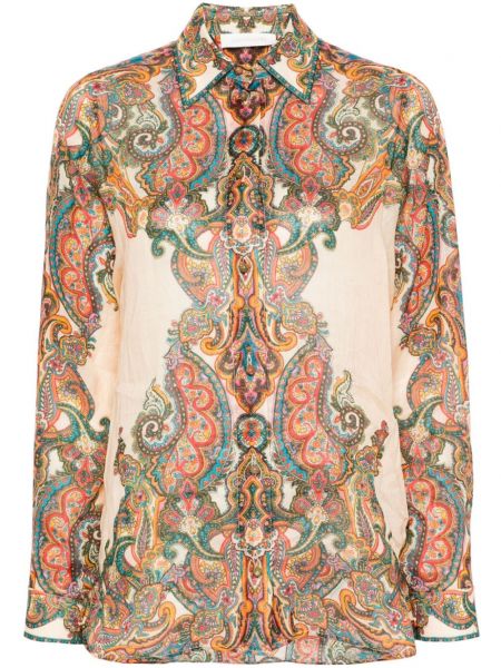 Chemise longue à imprimé à imprimé paisley Zimmermann orange