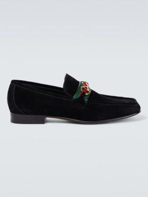 Loafers zamszowe Gucci czarne