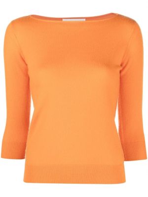 Einfarbiger strick kaschmir pullover Extreme Cashmere orange