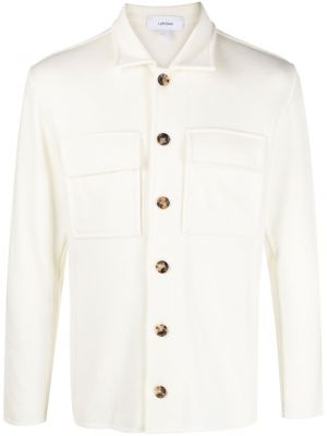 Vlněná košile Lardini bílá