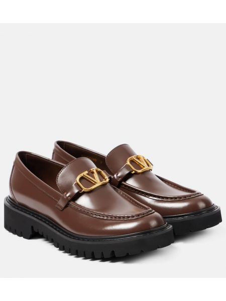 Læder loafers Valentino Garavani brun